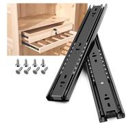 Guía Correderas Para Cajones De Madera 1 Par 20cm A 50cm, Rieles Para Cajones De Cocina De 3 Secciones, Montaje Lateral/Carga De 45 Kg/Desmontable, Armario Bandejas Carriles