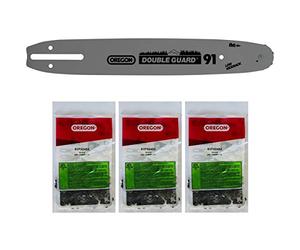 Guía de 12 pulgadas con juego de 3 cadenas OREGON de 45 eslabones para motosierra GT ELEC