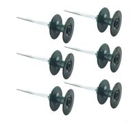 Guía de ABS y rodillo con rueda de resina suave y estaca de zinc resistente para patio, césped y macizos de flores - Paquete de 2 o 6 unidades (6 piezas)