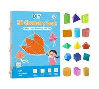 Guía de Aprendizaje de Geometría,Libro De Aprendizaje De Geometría 3D Con Cuerda De Tirar - Libro De Matemáticas Para Desarrollar Imaginación Espacial Para Niños De 5 A 12 Años