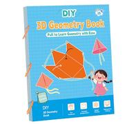 Guía de Aprendizaje de Geometría - Libro De Aprendizaje De Geometría 3D Con Cuerda De Tirar,Manual de Matemáticas para Desarrollo de Imaginación Espacial de 5 a 12 Años