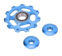 Guía de bicicleta de montaña Rueda duradera de rodamiento liviano Alodo Aleación de aluminio resistente 11 Doja trasera trasera polea de cambio (Azul)