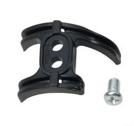 Guía de cable de cambio de bicicleta debajo del pedalier con tornillo de fijación, pieza metálica de plástico antidesgaste para la mayoría de modelos de bicicleta, negro y azul (negro)