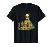 Guía de Cabra Que acampa guiando a los niños en el Sendero Camiseta