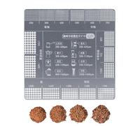 Guía De Café Grind - Guía De Acero Inoxidable 7x7x1cm, Gráfico De Referencia De Tamaño De Elaboración De Cerveza Portátil, Herramienta De Medidor De Polvo De Molinillo Profesional |