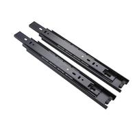 Guía de cajón alta resistencia, rodamientos bolas extensión completa, deslizantes por par, amortiguador y accesorios Hardware for muebles armario silencioso, 2 uds Para Cajones Muebles(16inch Black)