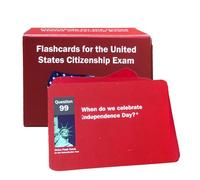 Guía de ciudadanía estadounidense, prueba de naturalización, tarjetas flash de estudio de 3.5 x 2.5 pulgadas, diseño de doble cara, temas completos, material de preparación fácil para comprender la