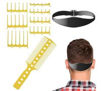 Guía de corte de pelo - Juego de peine guía de corte de pelo DIY - Fade Comb Hair Band Template Peine Dientes para un afeitado perfecto del escote