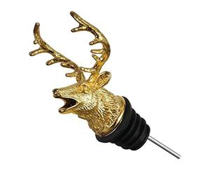 Guía de de vino con cabeza de ciervo, tapón para botella, herramienta de barman, vertedor para vinos tintos blancos, whisky, tapones para botellas de regalo a prueba de fugas