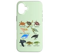Guía de especies de tortugas marinas Océano amante submarino Vida marina Carcasa para iPhone 16 Plus
