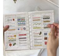Guía de libro de costura, habilidades de costura de libros, guía de bordado, diseño portátil de hojas sueltas, patrones, rosa, para manualidades, hogar