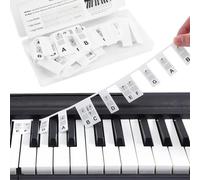 Guía de Notas de Piano para Principiantes, Pegatizas de Teclado de Piano Etiquetas de Nota para 88 teclas, Pegatinas de Teclado de Piano Silicona, Reutilizable, No Necesita Pegatinas (Negro)