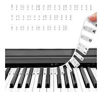Guía de notas de piano WLLHYF para principiantes, etiquetas de notas de teclado de silicona portátiles, reutilizables, 88 teclas, tamaño completo