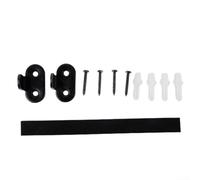 Guía de piso ajustable para puerta corredera de granero, juego de 2 rodillos de acero resistente y topes oscilantes para instalación de puertas ranuradas y no ranuradas