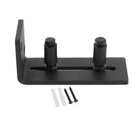 Guía de piso corredizo ajustable, rodillos de puerta corredizo de acero al carbono con tornillos de montaje en la pared de la puerta de la puerta del granero para accesorios de (Black normal double