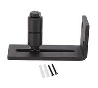 Guía de piso corredizo ajustable, rodillos de puerta corredizo de acero al carbono con tornillos de montaje en la pared de la puerta de la puerta del granero para accesorios de (Black normal