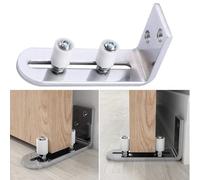 Guía de piso de puerta de granero resistente, acero inoxidable y cromo montado en la pared para una mayor estabilidad