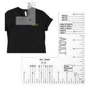 Guía de regla de camiseta - Regla de alineación herramienta de medición de camisas | Herramienta de medición para prensa de transferencia, sublimación de serigrafía para sastres profesionales y