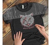 Guía de reglas de camisetas, herramienta de alineación de camisas para aplicar diseños de vinilo y sublimación en camisas con tabla de tallas integrada - Herramienta de alineación HTV