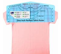 Guía de reglas para camisetas CLPA - Colocación del escote | Herramienta de centrado de camisetas para prensas térmicas | HTV, DTF y bordado | Referencia de escote y hombros | PETG transparente