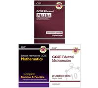 Guía de revisión de matemáticas CGP GCSE, revisión y práctica completas, pruebas de 10 minutos, colección de 3 libros de grado superior 9-1