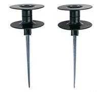 Guía de rodillo de manguera de jardín con rueda de resina suave y estaca de metal de zinc resistente para jardinería sin esfuerzo (2 piezas)