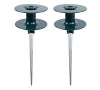 Guía de rodillo de manguera de jardín eficiente con estaca de zinc resistente para una fácil navegación (2 piezas)