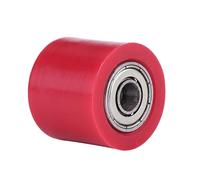 Guía de rueda de la polea del tensor de rodillo de cadena Construcción de hierro duro duradero Instalación fácil de ajuste universal motocicleta bicicleta de tierra enduro de 8 mm (Petirrojo)