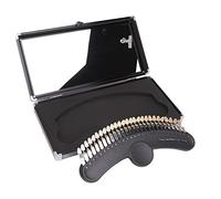 Guía de Sombras de Dientes Dentales, Guía de Sombras de Blanqueamiento de Dientes de Porcelana Profesional con Espejo, Caja de 27 Colores Dientes de Contraste Tabla de Sombras de Dientes Comparación D