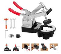 Guía de taladro de bisagra de 35 mm, cortador de agujeros de madera, para puerta de cocina, armario, localizador de taladros, kit de plantilla de agujero de bolsillo 3 en 1, plantilla de bisagra