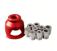 Guía de taladro vertical para carpintería, localizador de perforadores con mangas de 2 a 10 mm, mortaja de aleación de aluminio y herramienta de espiga para hacer muebles (rojo)