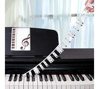 Guía De Teclado De Piano For Principiantes, Tamaño Completo 88 Teclas De Silicona Piano Pegatinas Sin Tachuelas Guía De Teclado Extraíble Con Un Clip De Música (Color : Noir)