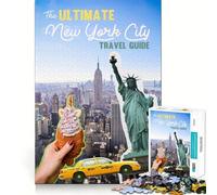 Guía de Viaje de la Ciudad de Nueva York, Rompecabezas de 1000 Piezas para Adultos, Juguete para ejercitar la Mente, Tiempo de convivencia, Arte, Montaje, Regalo Elegante (38x52cm)