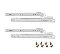 Guía deslizante HELPMATE 300 mm 2 pares, juego de 4 guías, guías para cajones, sistema de guías, cajón con extracción parcial, blanco, incl. material de fijación