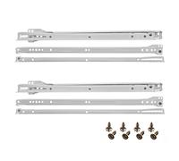 Guía deslizante HELPMATE 350 mm, 2 pares, juego de 4, riel, riel para cajones, cajón extraíble, sistema de rieles, cajón extraíble parcial, blanco, incluye material de fijación