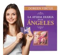 Guía diaria de tus ángeles cartas de oráculo - Baraja de tarot de 44 cartas para principiantes | Cartulina de borde dorado dorado, guía de instrucciones de acompañante, herramienta de adivinación