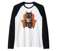 Guía Divertida de Lectura de Gatos sobre el Mal Comportamiento para los Amantes de los Pollos Camiseta Manga Raglan