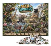 Guía grupal de Animales Salvajes Puzzle De Madera 1000 Piezas Adultos Y Niños,Reto,Regalo Ideal,Deco Pared,Rompecabezas,14 Años+,Anti-estrés,Relax,Desafío,Madera,Educativo (75x50cm)