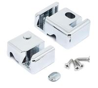 Guía inferior para puerta de ducha deslizante para vidrio de 8 mm, juego de accesorios de baño, plata, fijación a la derecha, movimiento izquierdo, plástico duradero, 1 paquete/2 piezas