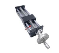 Guía lineal de rieles Banco De Trabajo Guía Lineal Mesa Deslizante Manual 100~500MM Husillo De Bolas SFU1204 Rueda De Mano Etapa Lineal CNC Sierra De Mesa Suave y no inclinada(100MM Stroke)