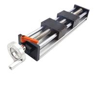 Guía lineal de tornillo de bola SFU1605 con rosca derecha e izquierda, deslizador de riel de movimiento, módulo actuador de eje lineal manual, de mesa(200mm 1 side stroke)