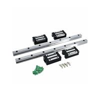 Guía lineal grado P 2 piezas HGH20/HGR20 200-2500 mm rieles lineales + 4 piezas HGH20CA/HGW20CC carros deslizantes con boquilla (color: 2 rieles 4 HGH20CA, tamaño: 600 mm)
