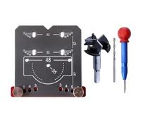 Guía para bisagras, resistente, ajustable y - Posicionador para perforar bisagras para puertas de armario - Para taller, garaje, carpintería, reparación y renovación de cocina