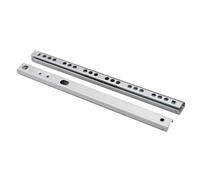 Guía para cajones, 1 par de correderas for cajón 8" a 16", 17 mm ancho, dos secciones, ultra estrechas, acero, for gabinete, con riel vías(9inch214mm)