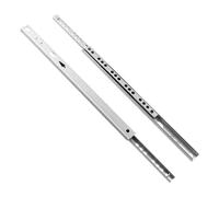 Guía para cajones, 1 par de mini correderas for cajones 17 mm ancho, dos secciones, con bolas guía y rieles acero, herrajes for muebles(182mm 8in)
