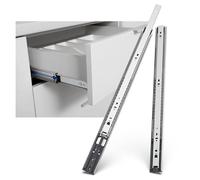 Guía para cajones, Correderas for cajones laterales con rodamientos de bolas extensión completa 3 secciones y capacidad 100 lb, 16 pulgadas, for gabinetes cocina muebles(35.6cm)