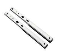 Guía para cajones, Guías de corredera for cajón acero 17 mm ancho con cojinetes ranurados, 1 par micro guías for(17MM 14inch 342mm)
