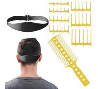 Guía para cortar el cabello | Home Hair Cutting Guide,Juego de peluquería para cortar el cabello, plantilla banda de pelo de silicona, accesorios 7 dientes de peine y peines de herramienta de peinado