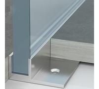 Guía Para Puerta De Ducha De Perfil De Acero Inoxidable Con Junta, Canal De Fijación Para Vidrio De 8 Mm/10 Mm/12 Mm, Canal Para Vidrio Tipo F(8mm,L-1.2m(3.9FT))