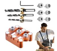 Guía Para Taladrar Espigas | Herramienta Para Perforar Agujeros Rectos En Ensambles De Paneles De Madera | Guía De Perforación Manual Centradora Para Espigas Multifuncional Para Principiantes